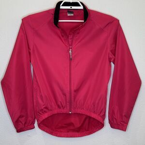 Canari Womens Cycling Lightweight Windbreaker Jacket Sz Medium Dark Pink‎ Zip Up